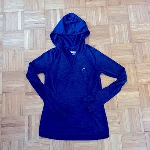 Athletic long sleeve with hood
